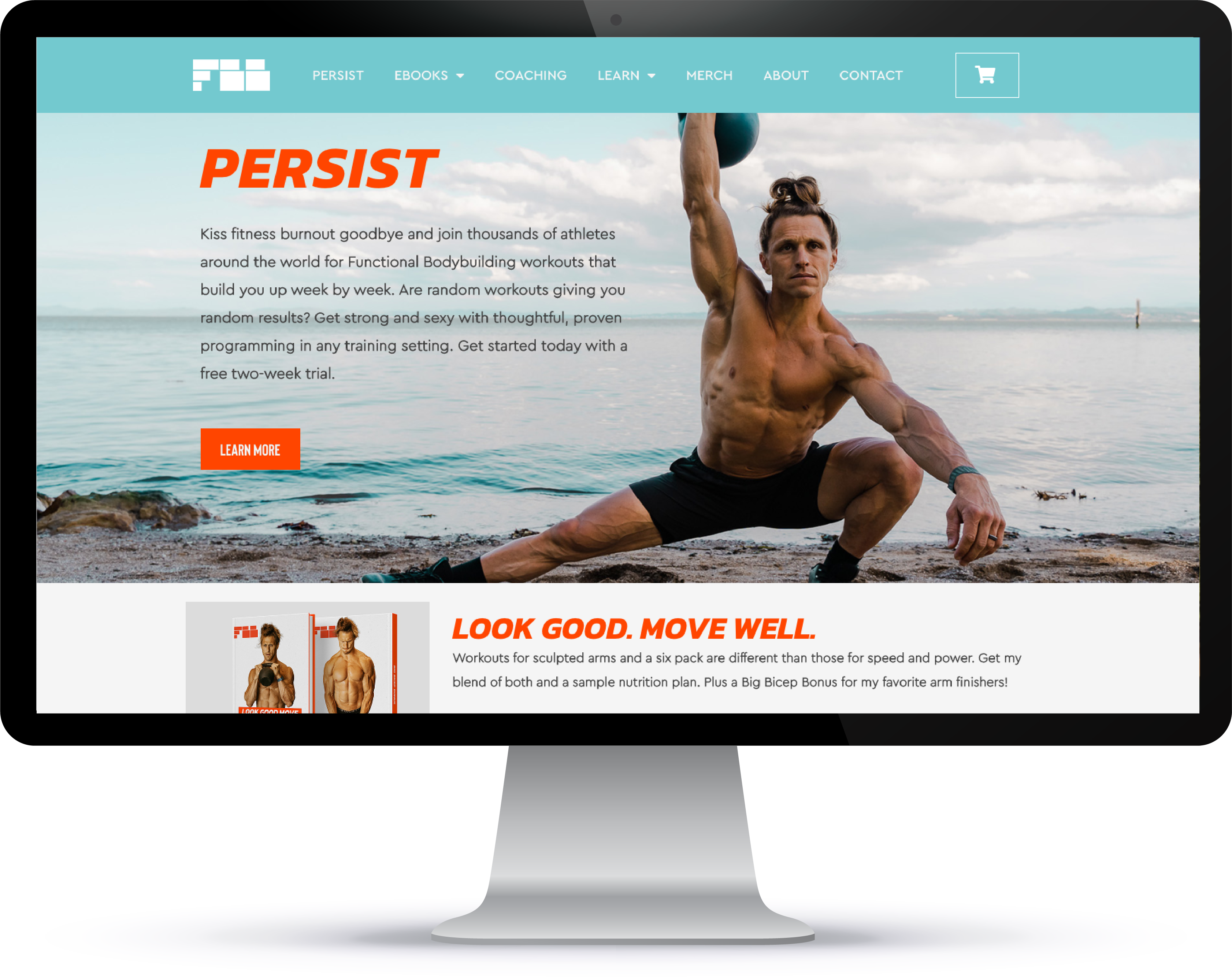 Functional Body Building homepage, a WP Engine WooCommerce customer