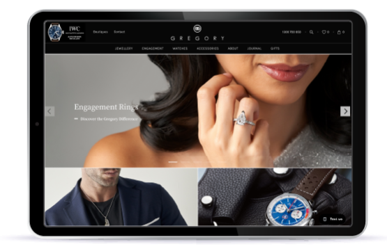homepage of a fine jewelry eCommerce website backed by WordPress WooCommerce hosting