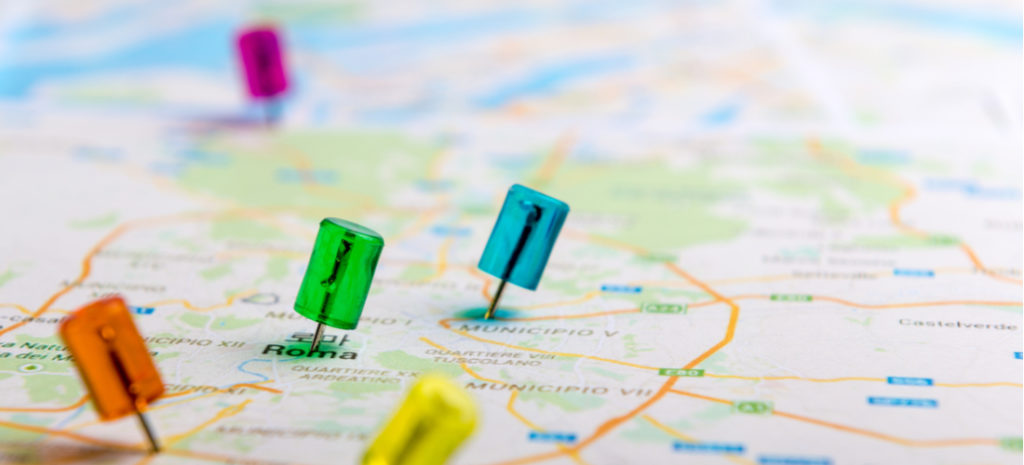 How To Display A User’s IP Address in WordPress. Colorful pins on a map of Italy