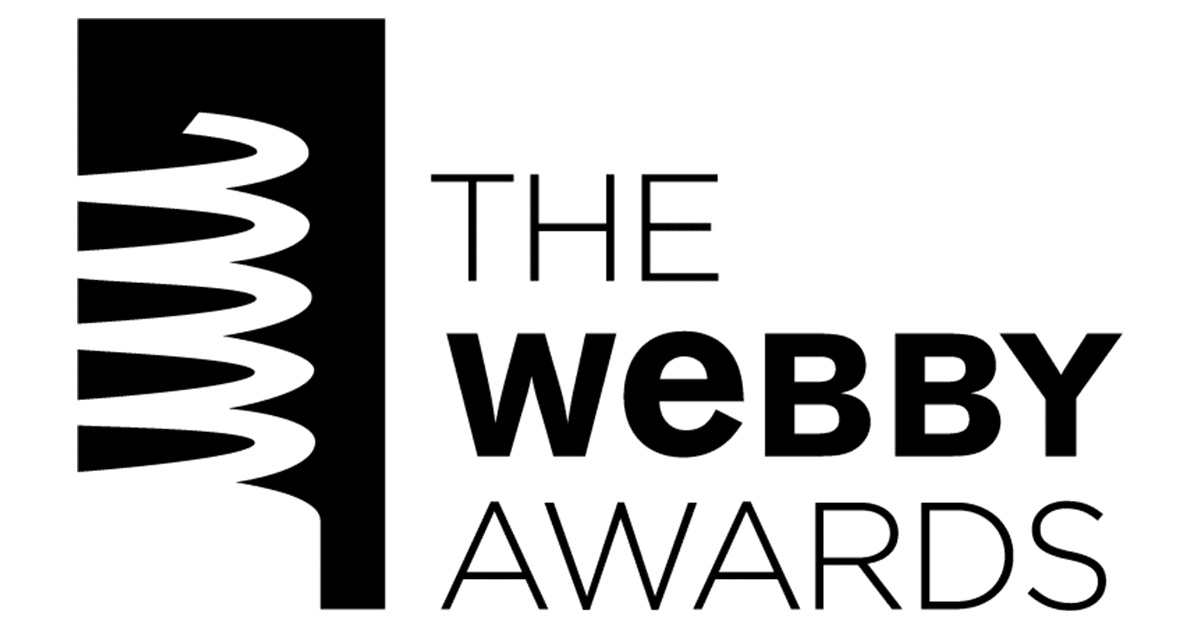 image shows The Webby Awards' logo in black and white