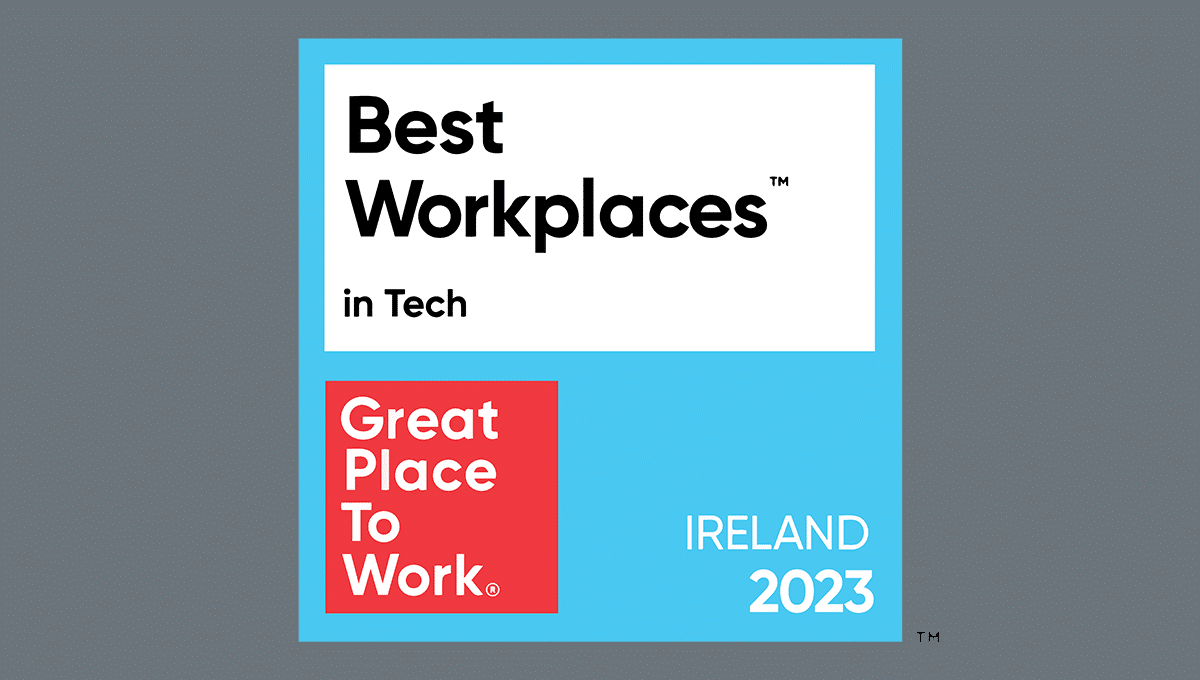 Promotional image for Best Workplaces in Tech, Ireland on a gray background
