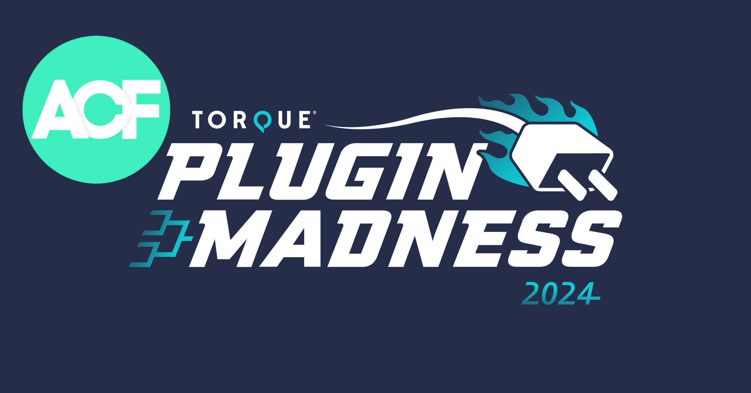 Plugin Madness promo image with ACF logo in the top left corner