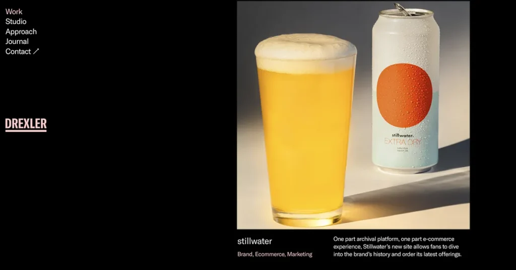 A screengrab from WP Engine agency partner Drexler's portfolio page.