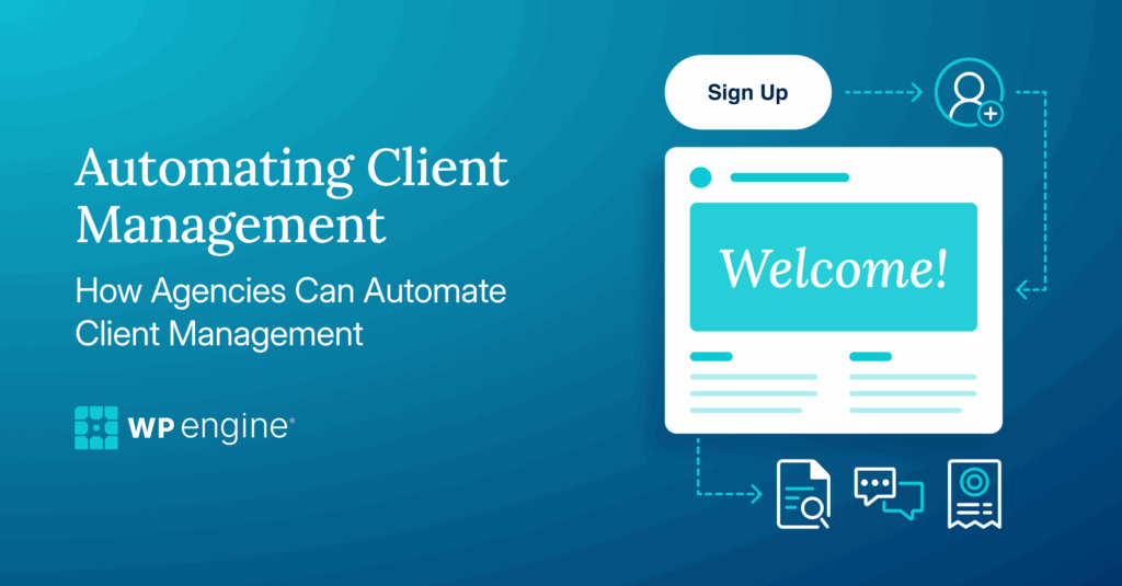 A featured image with the article title: Automating Client Management
